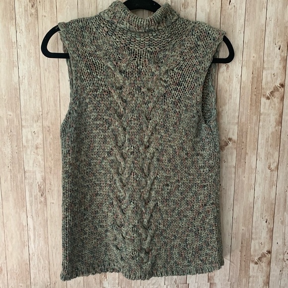 CO & Eddy Woven Sleeveless Sweater Turtle Neck - Picture 2 of 9